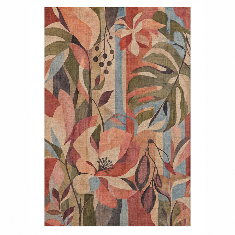 Tropic Blush Floral Washable Rug