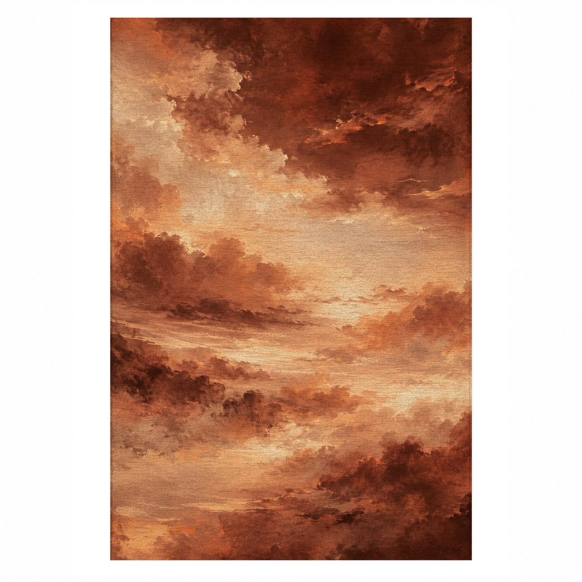 Twilight Veil Terracotta Abstract Washable Rug — top view