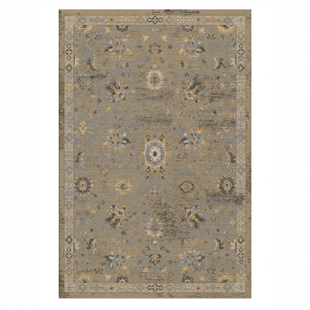 Ushak Beige Classic Washable Rug — top view
