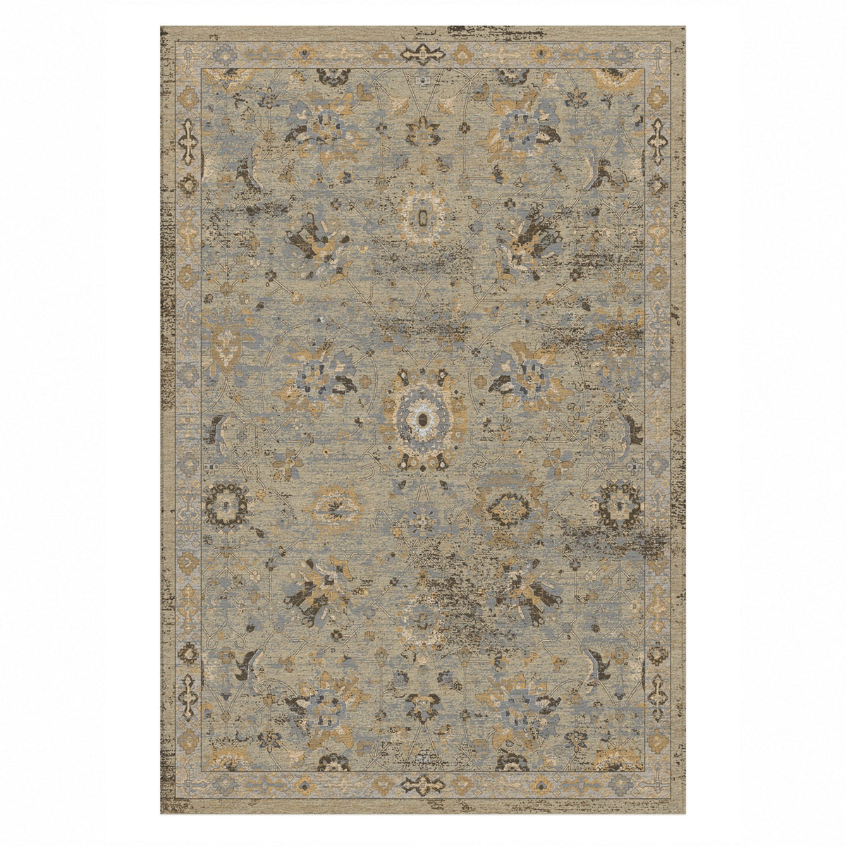 Ushak Cream Classic Washable Rug — top view