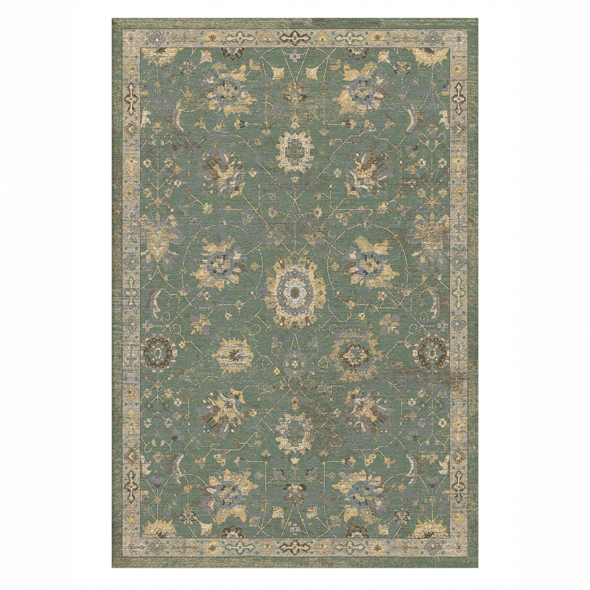 Ushak Sage Classic Washable Rug — top view