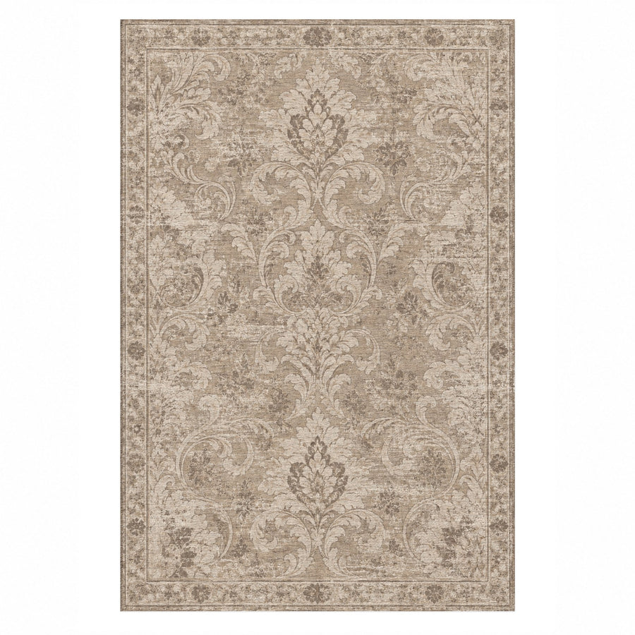Washed Damask Washable Rug