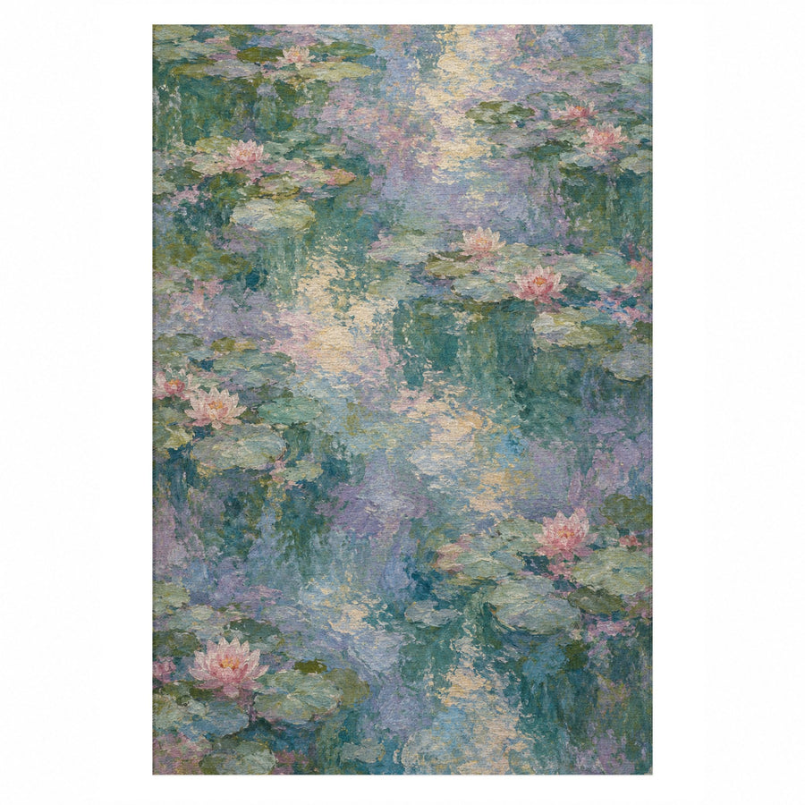 Water Garden Abstract Washable Rug
