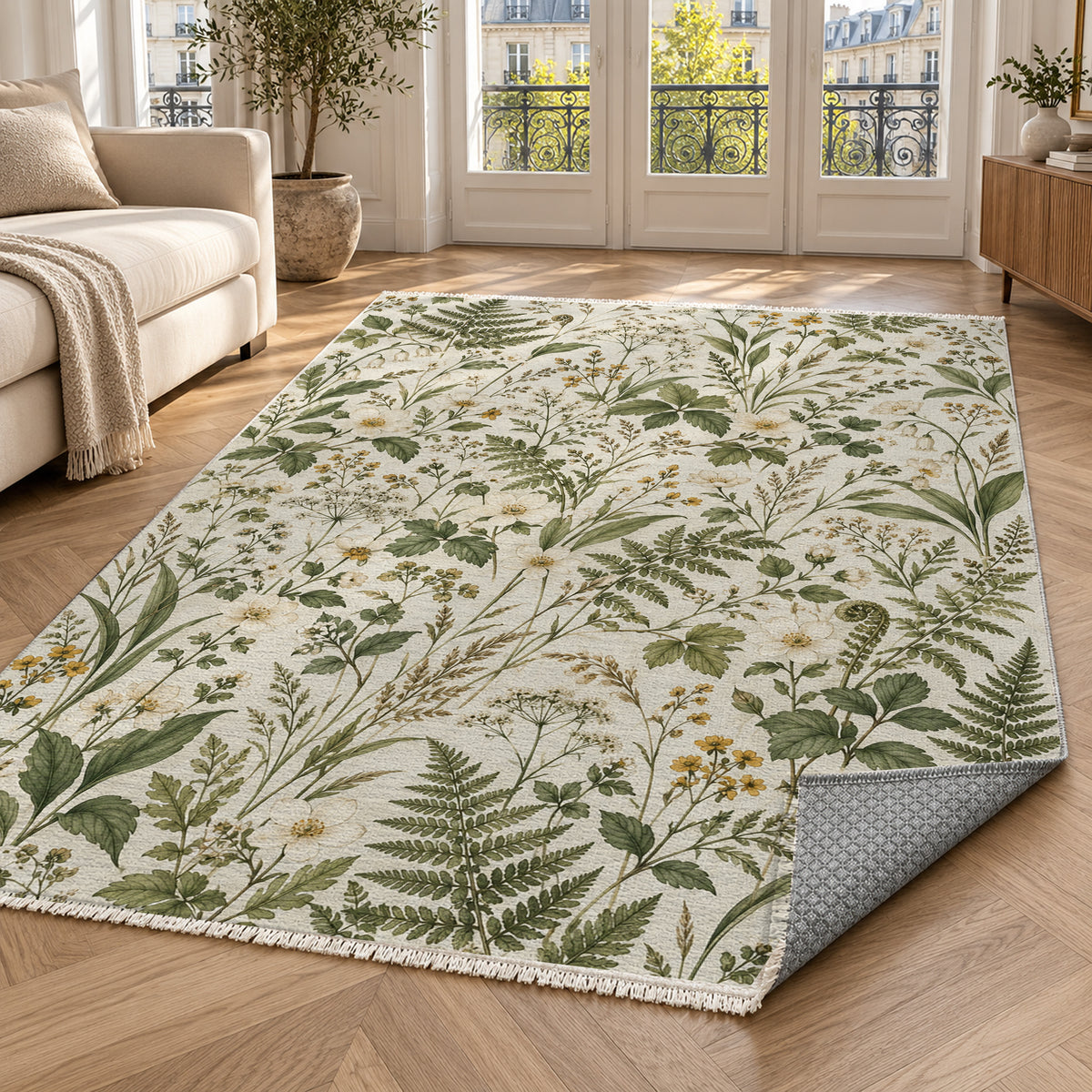 Wildflower Clearing Floral Washable Rug — paris living