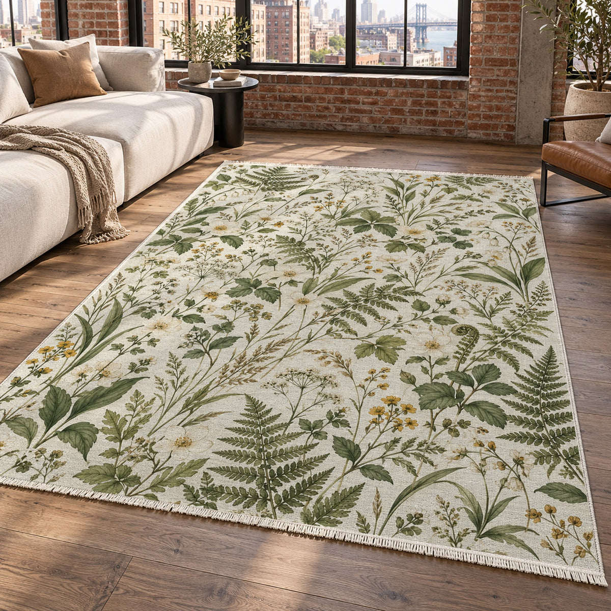 Wildflower Clearing Floral Washable Rug — new york living