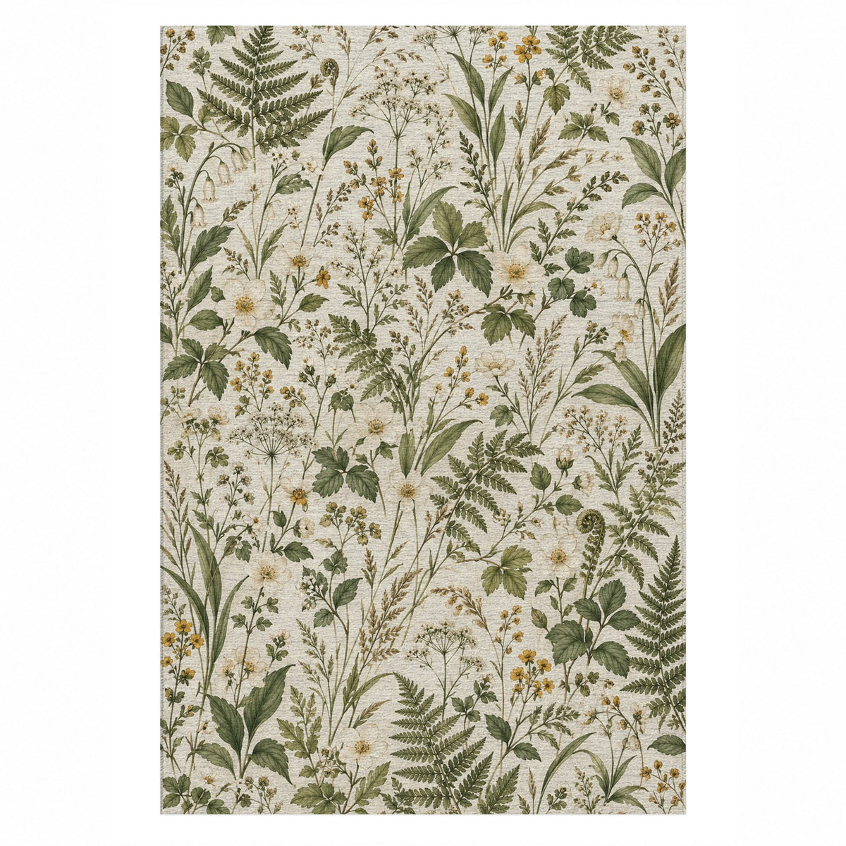 Wildflower Clearing Floral Washable Rug — top view