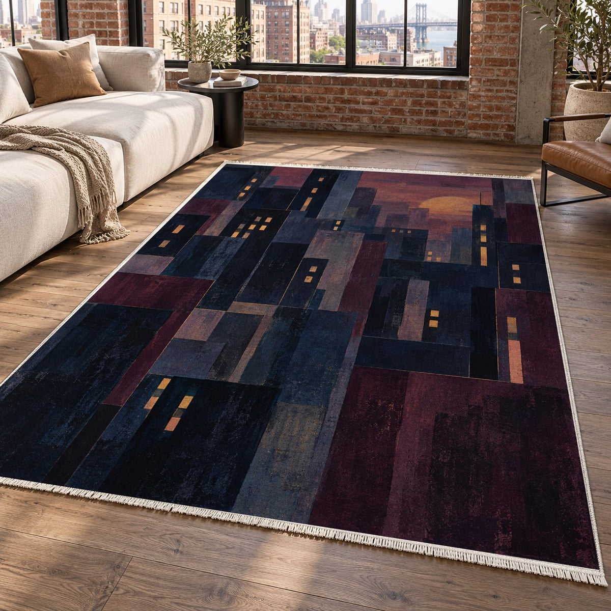 Window Lights Modern Washable Rug — new york living