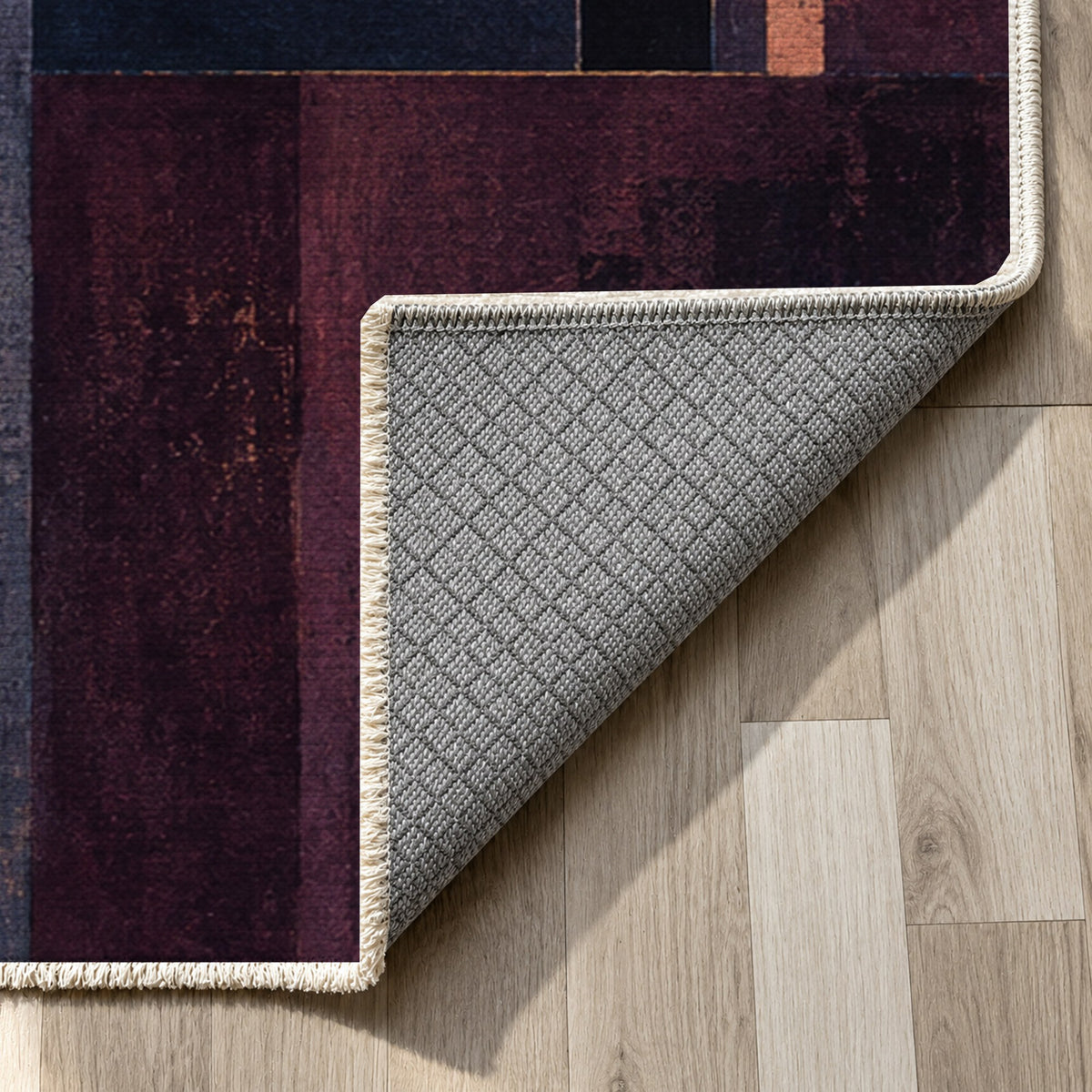 Window Lights Modern Washable Rug — backing close up