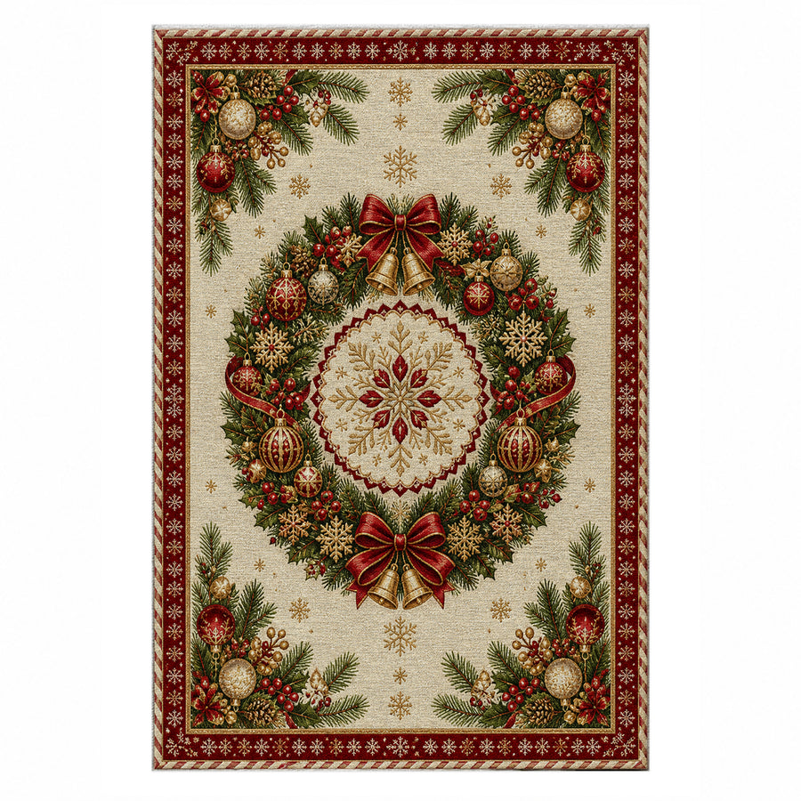 Wreath Ivory Washable Rug