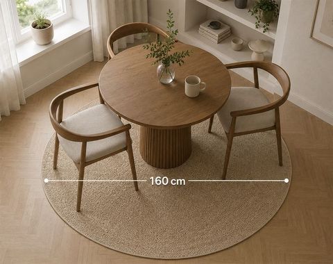 160 cm round rug — Ideal for cosy dining & lounge areas