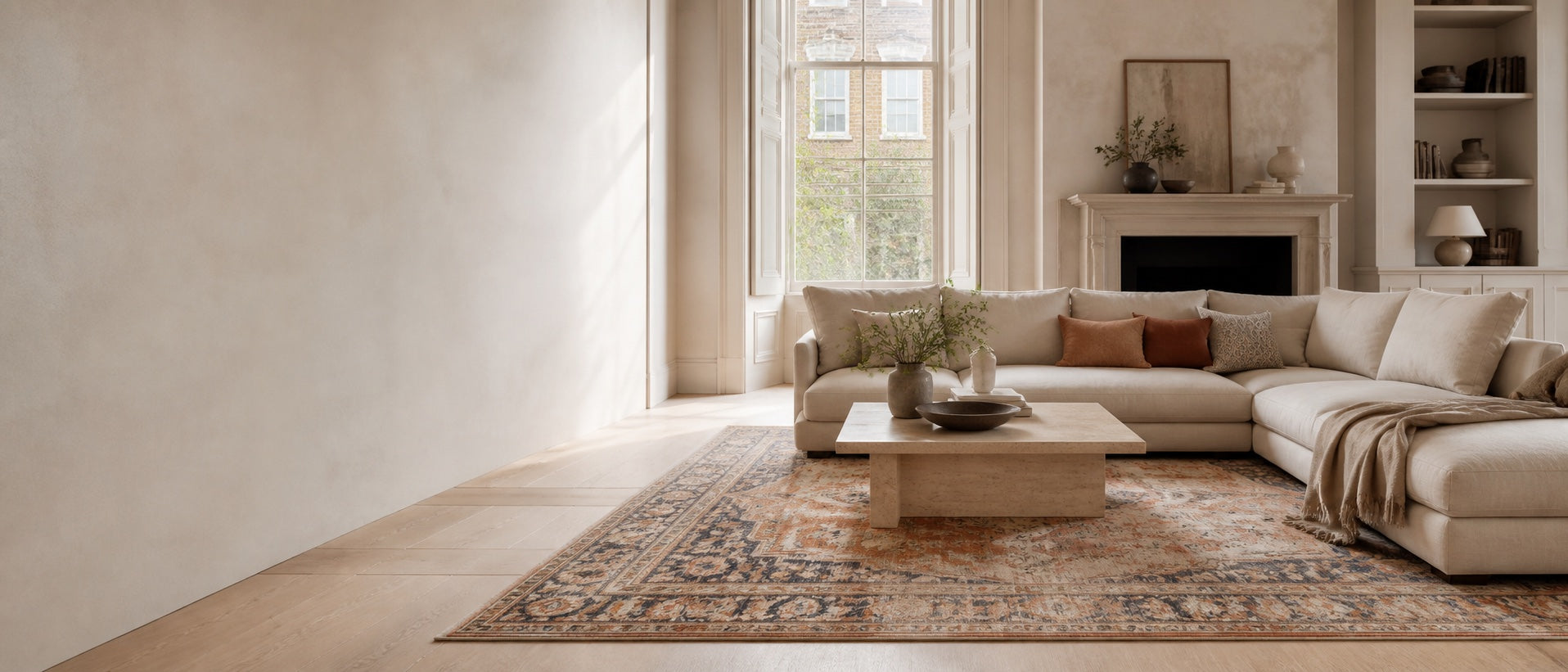 Anatolian-inspired Rug Weavers rug in an elegant London living room